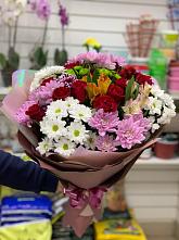 Букет цветов из:  Розы, Хризантемы и Альстромерии #REPLACE_PRED# Среднем Подкумке