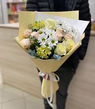 Букет цветов из:  Альстромерии, Розы и Хризантемы в Среднем Подкумке