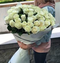 Букет 35 Белых роз #REPLACE_PRED# Среднем Подкумке