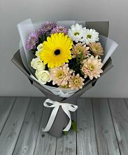Букет цветов из:  Розы, Герберы и Хризантемы в Среднем Подкумке