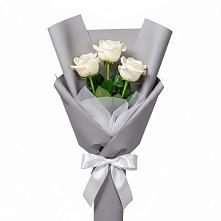 Букет 3 белые розы #REPLACE_PRED# Среднем Подкумке