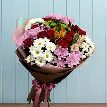 Букет цветов из:  Розы, Хризантемы и Альстромерии в Среднем Подкумке