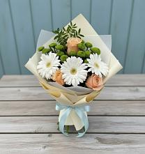Букет цветов из:  Герберы, Розы и Хризантемы #REPLACE_PRED# Среднем Подкумке