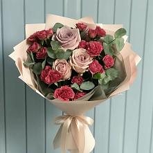 Букет цветов из:  Гвоздики и Розы в Среднем Подкумке